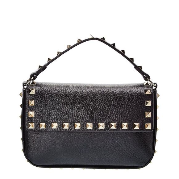 Valentino Rockstud Grainy Leather Crossbody Black